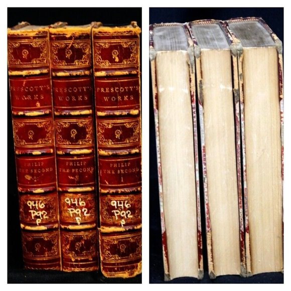 1873: History of the Reign of Phillip the 2nd King of Spain 3 Vol Prescott Books - Picture 2 of 12